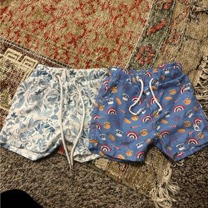 Kids Playful Pattern Shorts - Blue and White